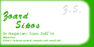 zoard sipos business card